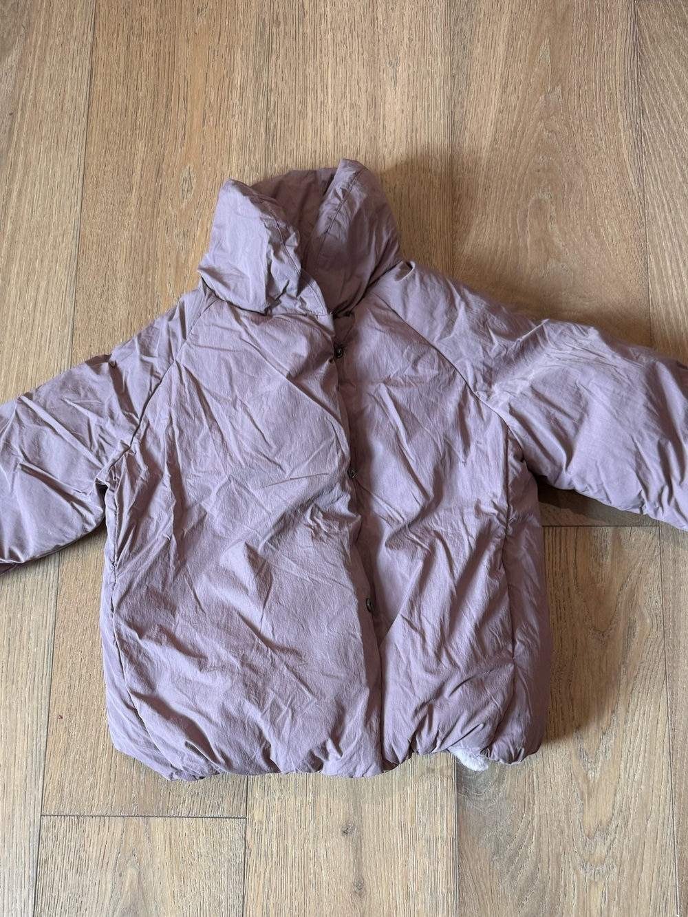 Zara Kids Quilted Puffer Jacket in Mauve